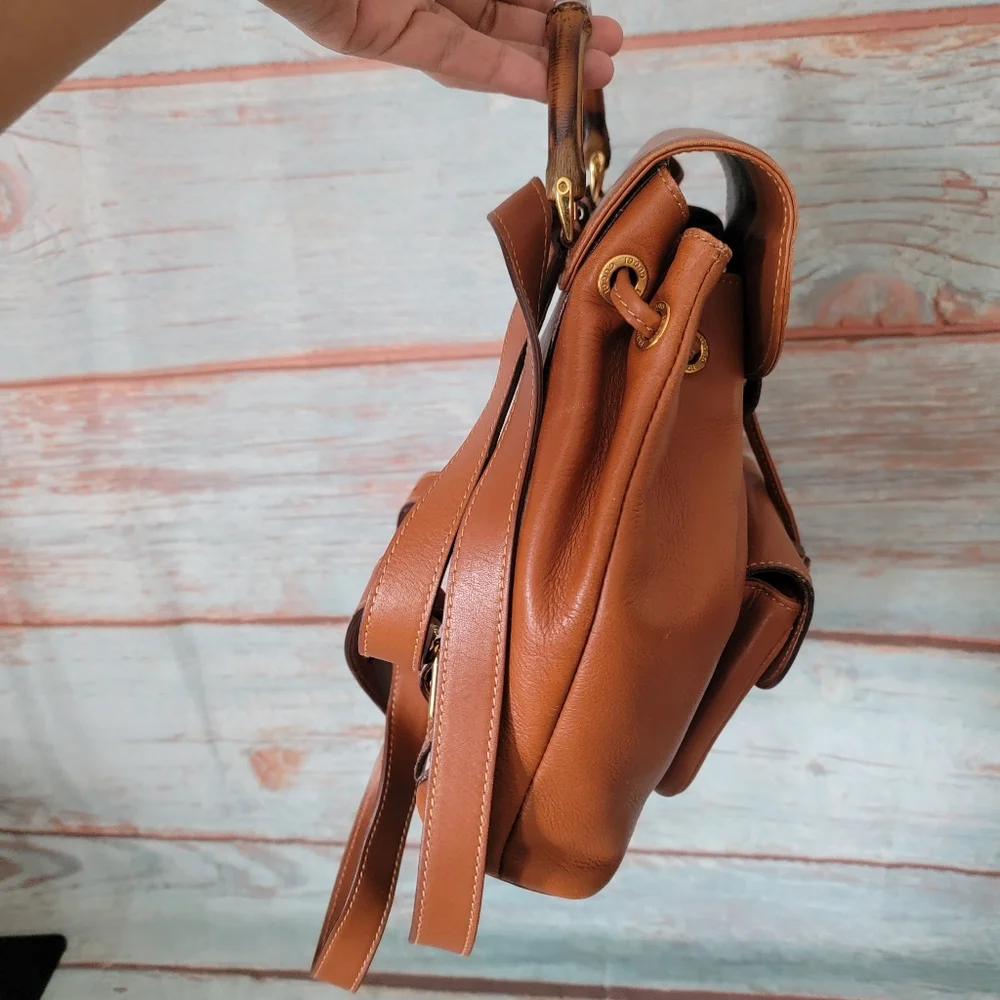 Authentic Gucci Leather Bamboo Backpack - Picture 6 of 16